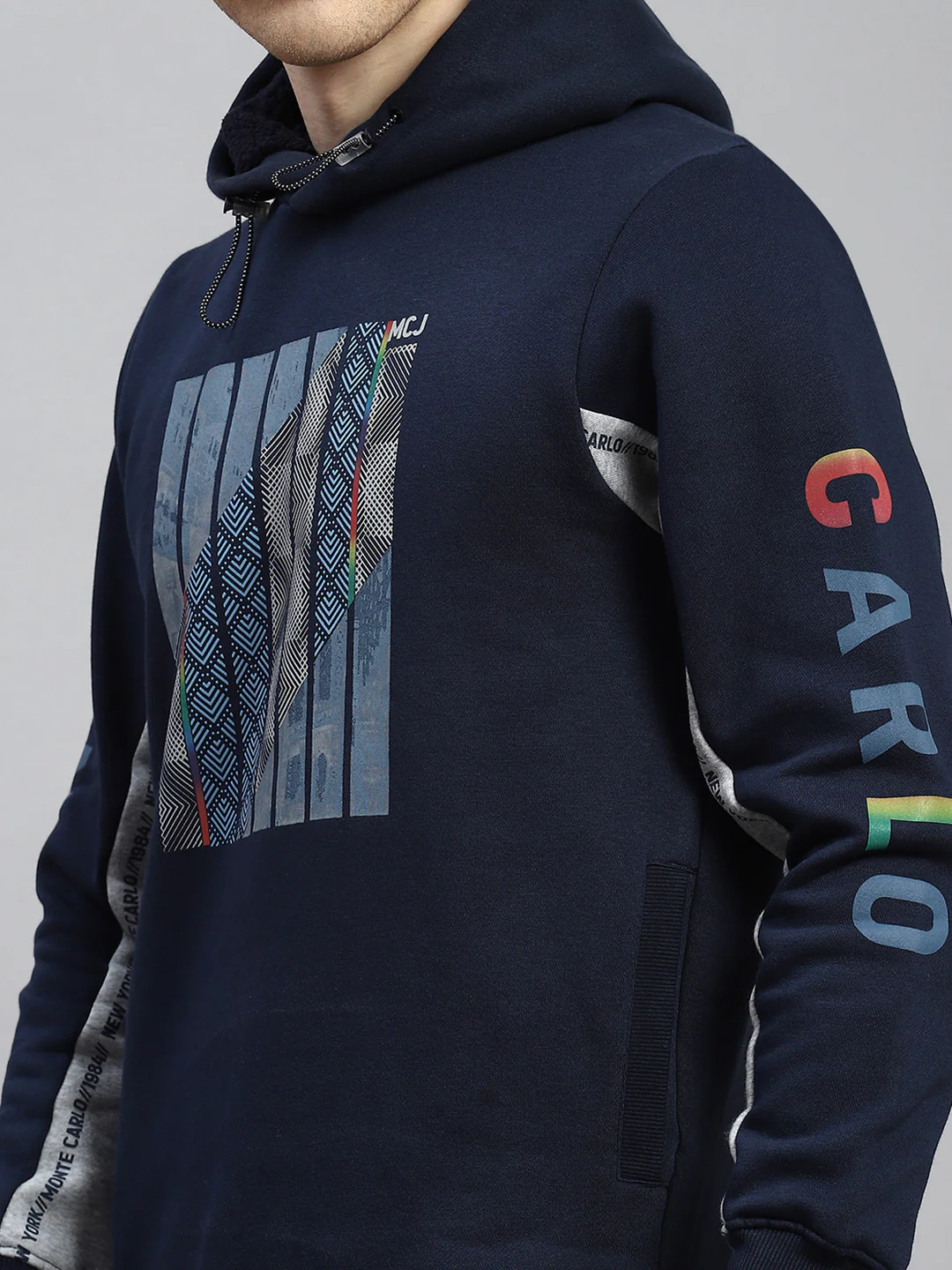 Men Blue Printed Sweatshirt - Image 6