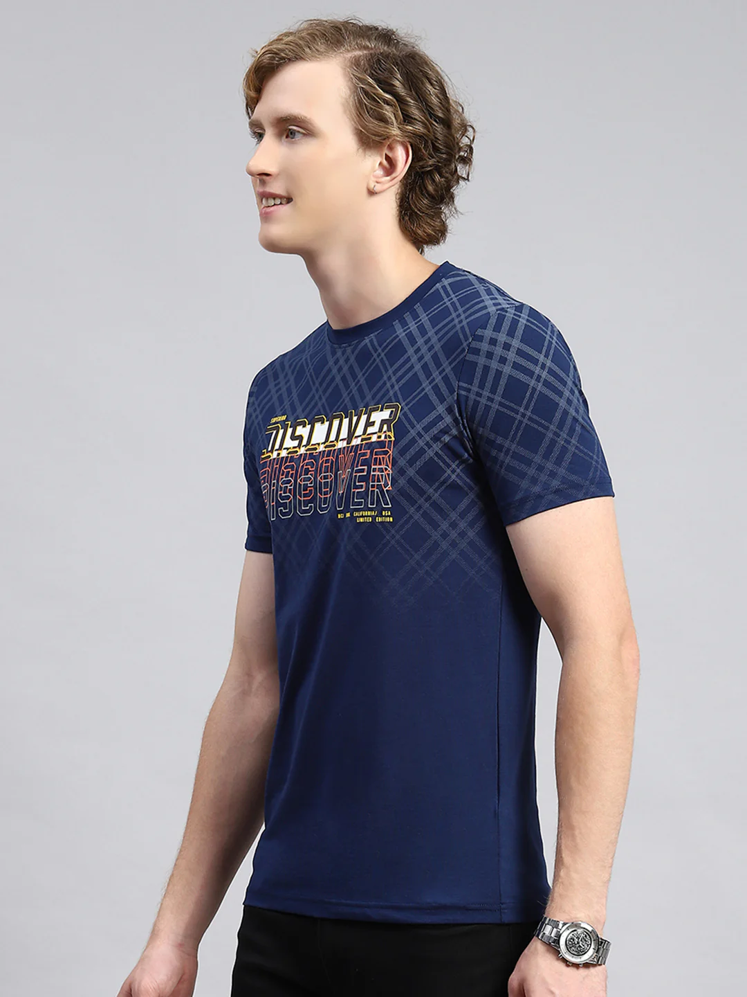 Men Blue Printed T-Shirt - Image 4