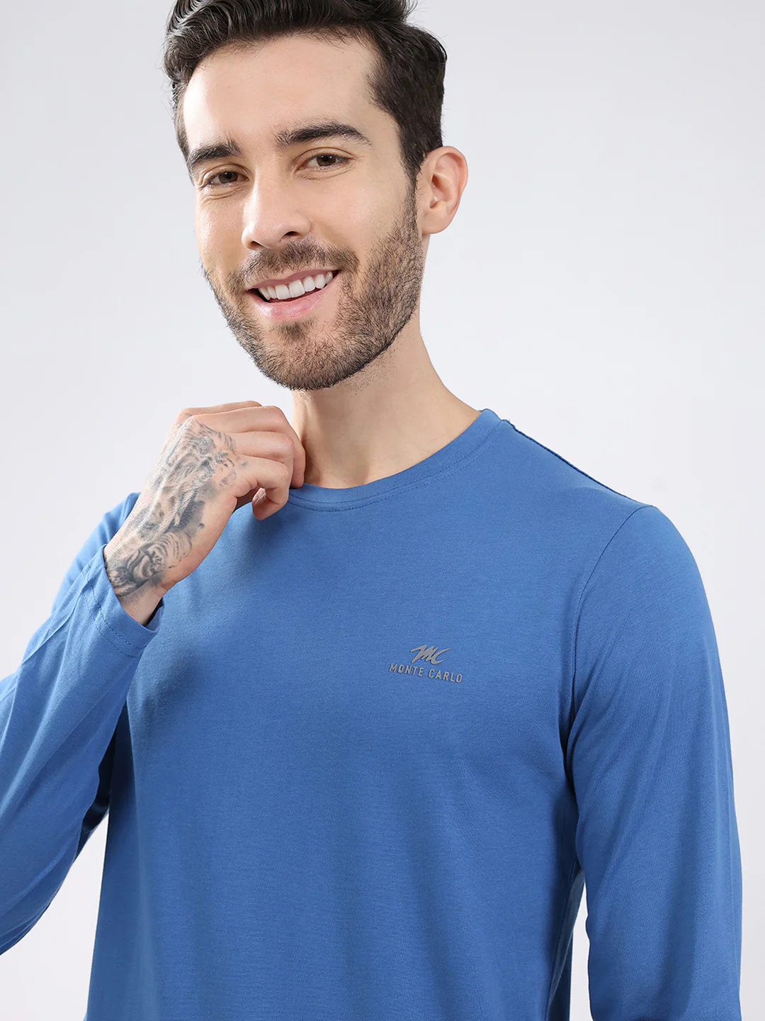 Men Blue & Red Solid Round Neck Full Sleeve T-Shirt (Pack of 2) - Image 10