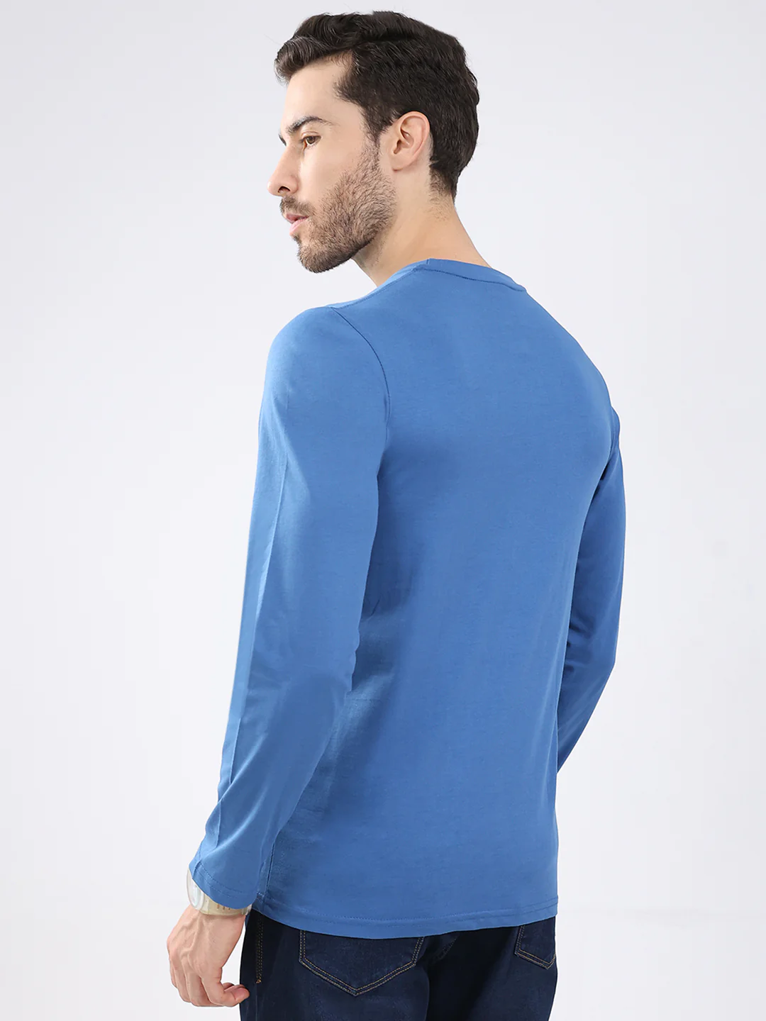 Men Blue & Red Solid Round Neck Full Sleeve T-Shirt (Pack of 2) - Image 6