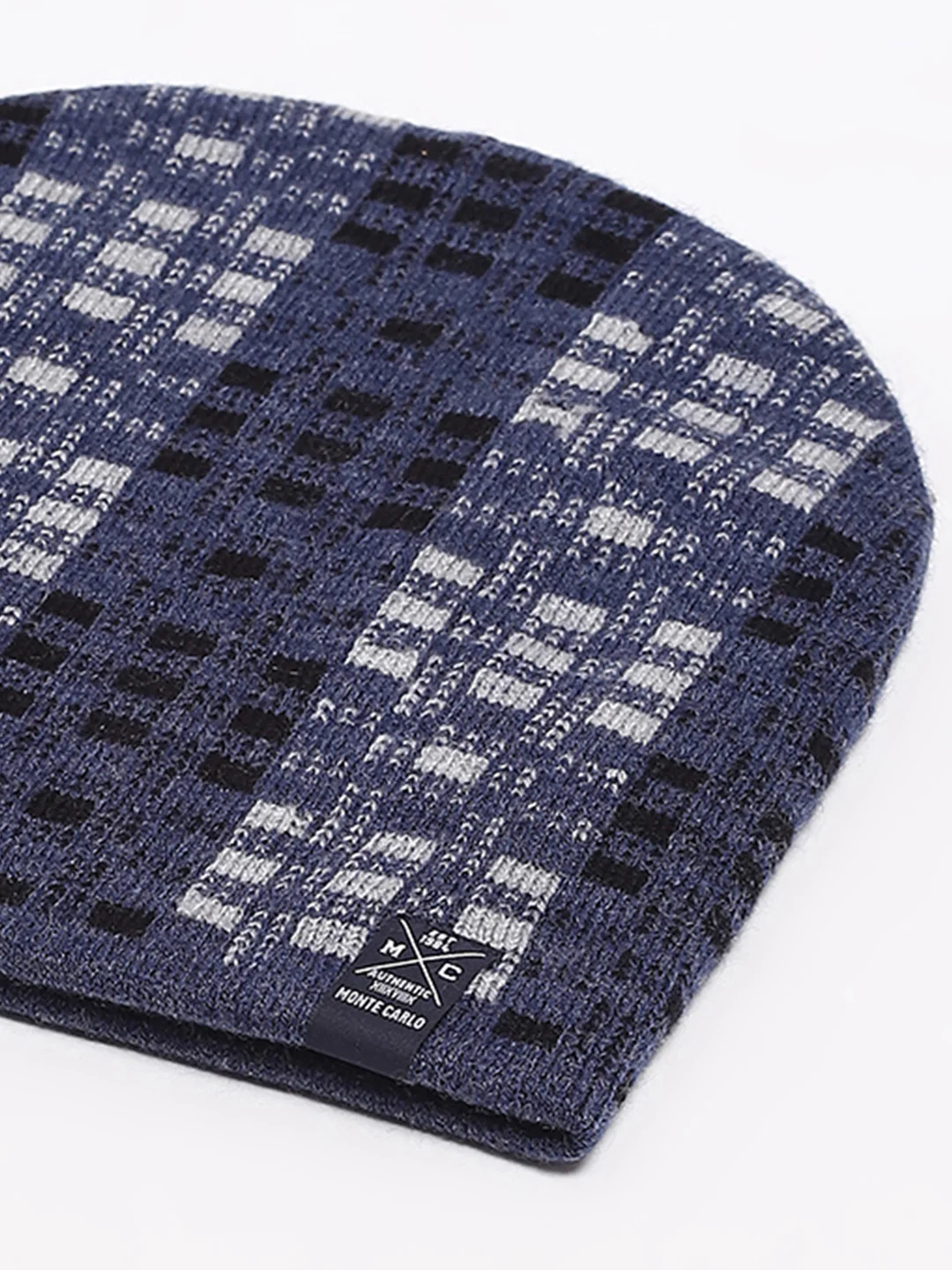 Men Blue Self Design Blend Wool Cap - Image 7