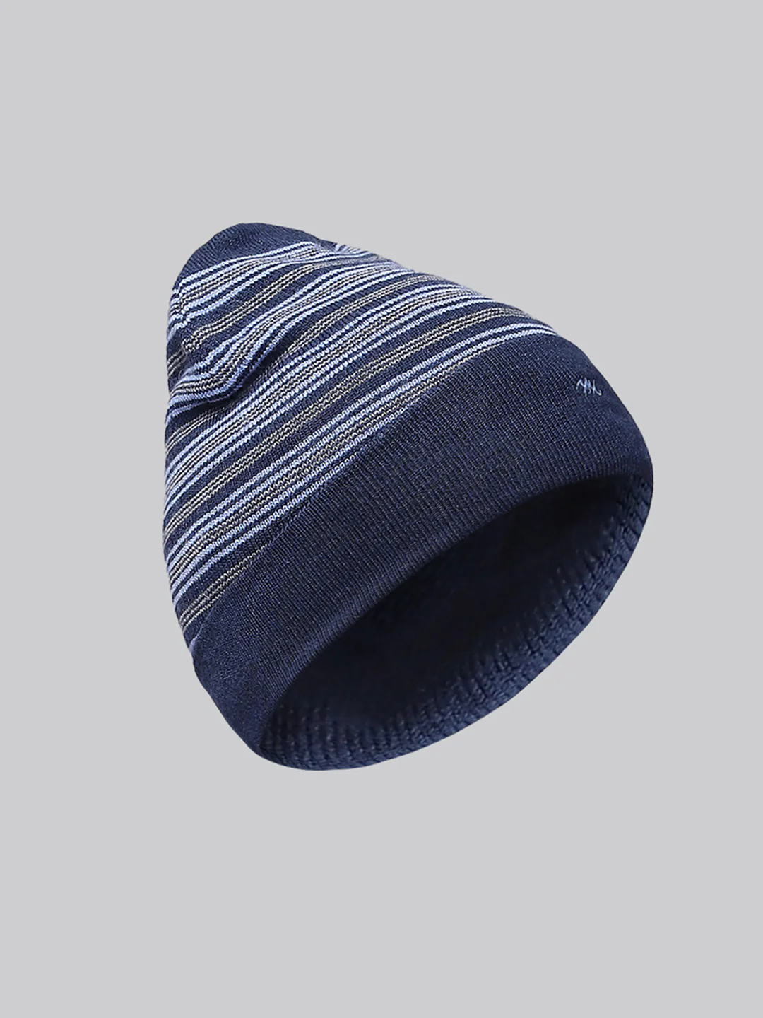 Men Blue Self Design Cap - Image 2