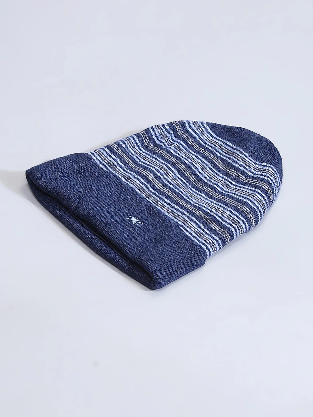 Men Blue Self Design Cap - Image 6