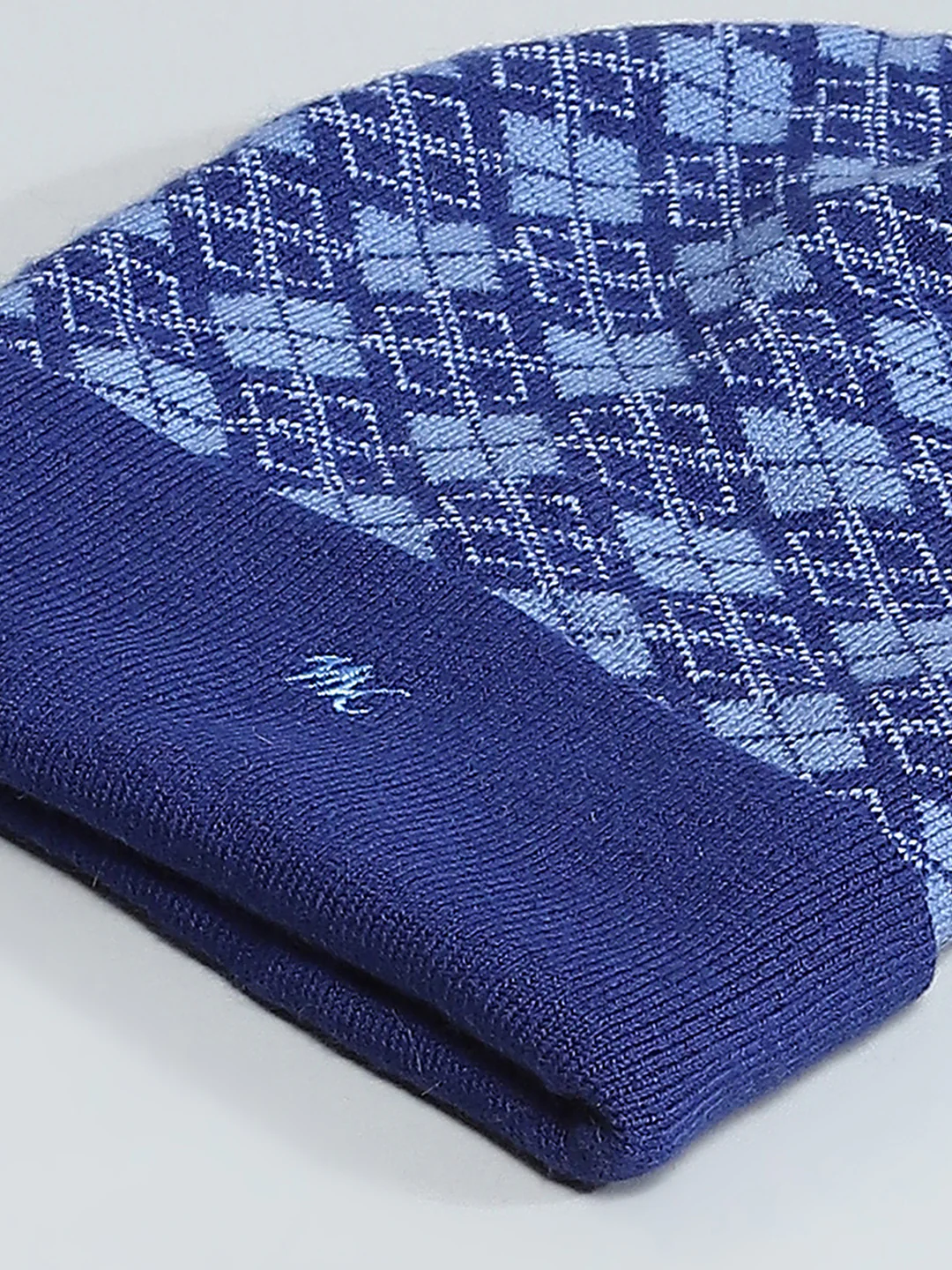 Men Blue Self Design Cap - Image 7