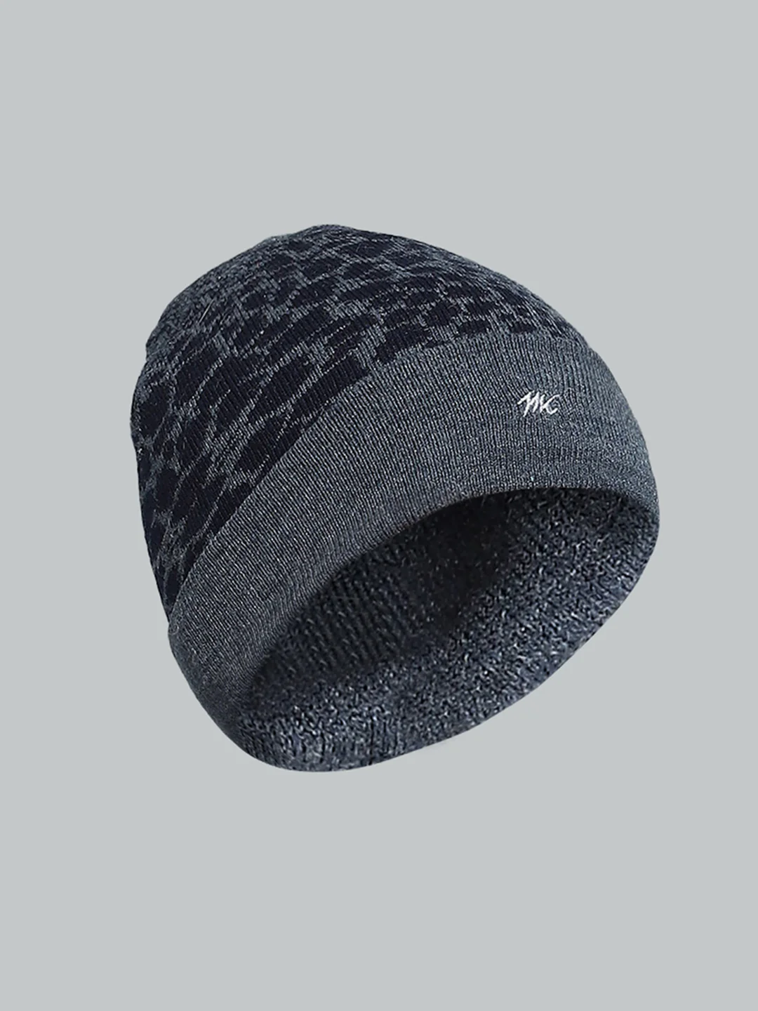 Men Blue Self Design Cap - Image 2
