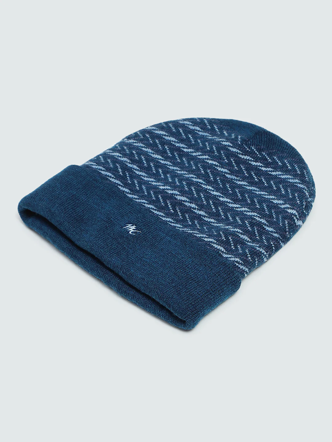 Men Blue Self Design Cap - Image 6