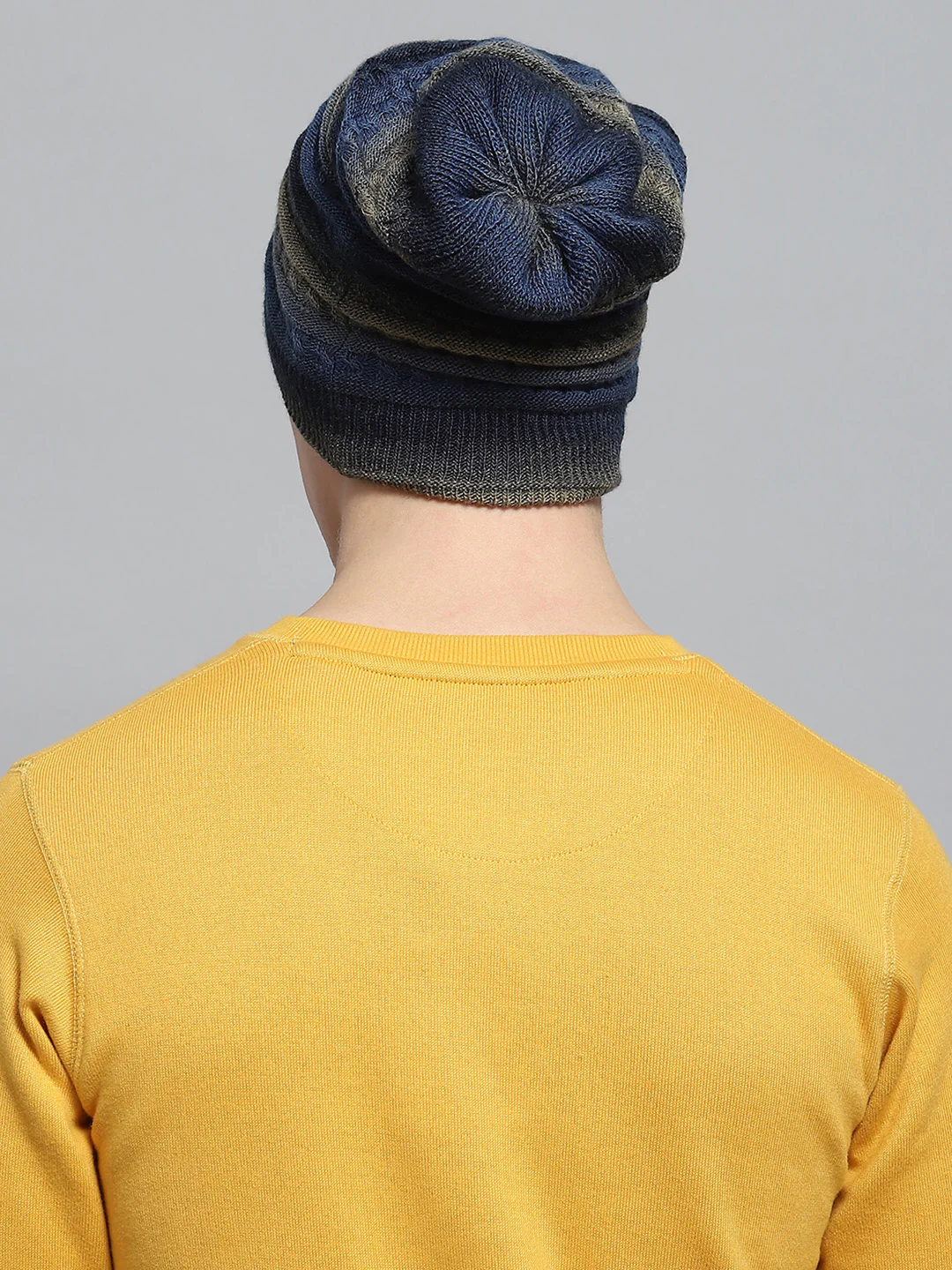 Men Blue Self Design Cap - Image 5