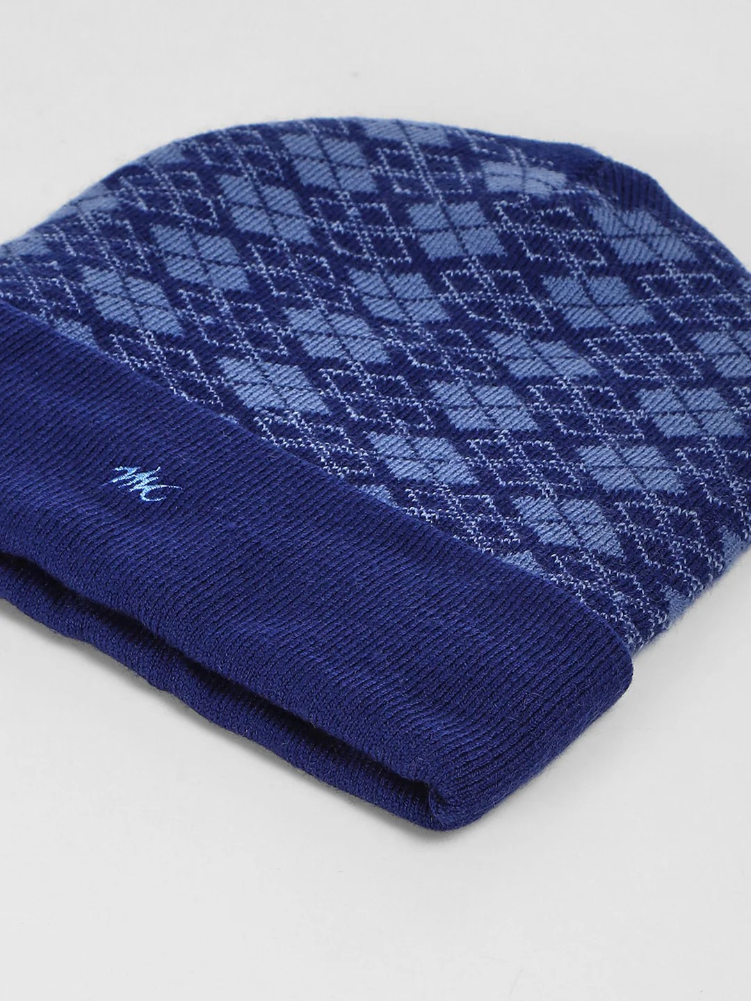 Men Blue Self Design Cap - Image 7