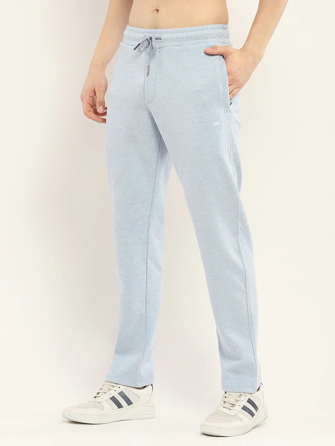 Men Blue Self Design Collar Full Sleeve Winter Tracksuit - Image 7