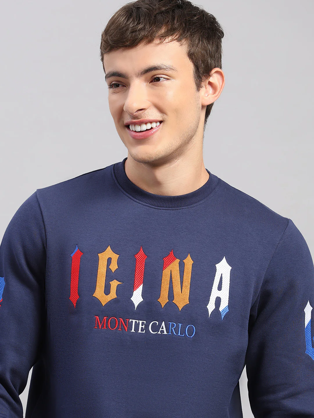 Men Blue Self Design Collar Full Sleeve Winter Tracksuit - Image 7