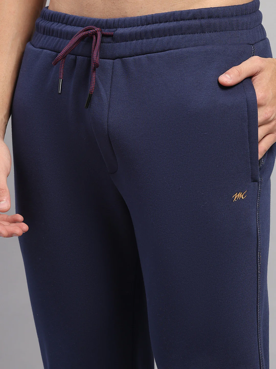 Men Blue Self Design Collar Full Sleeve Winter Tracksuit - Image 9