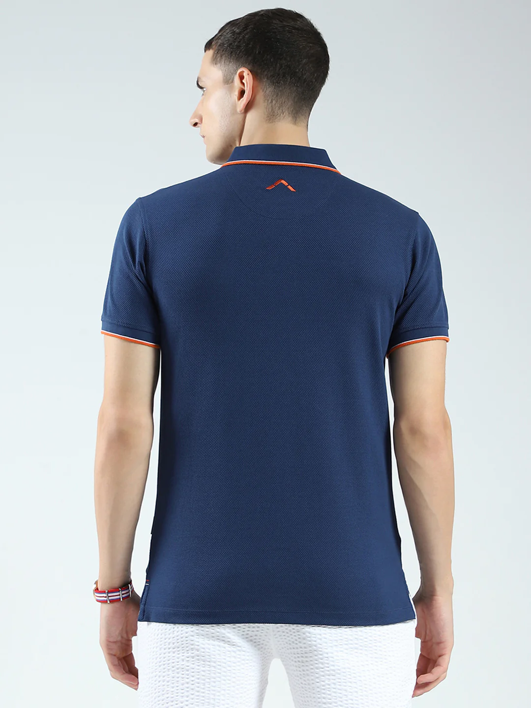 Rock.it Men Blue Self Design Collar Half Sleeve T-Shirt - Image 5