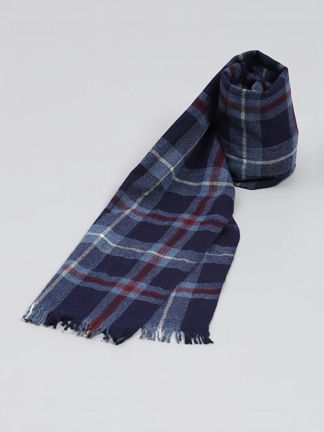 Men Blue Self Design Muffler - Image 6