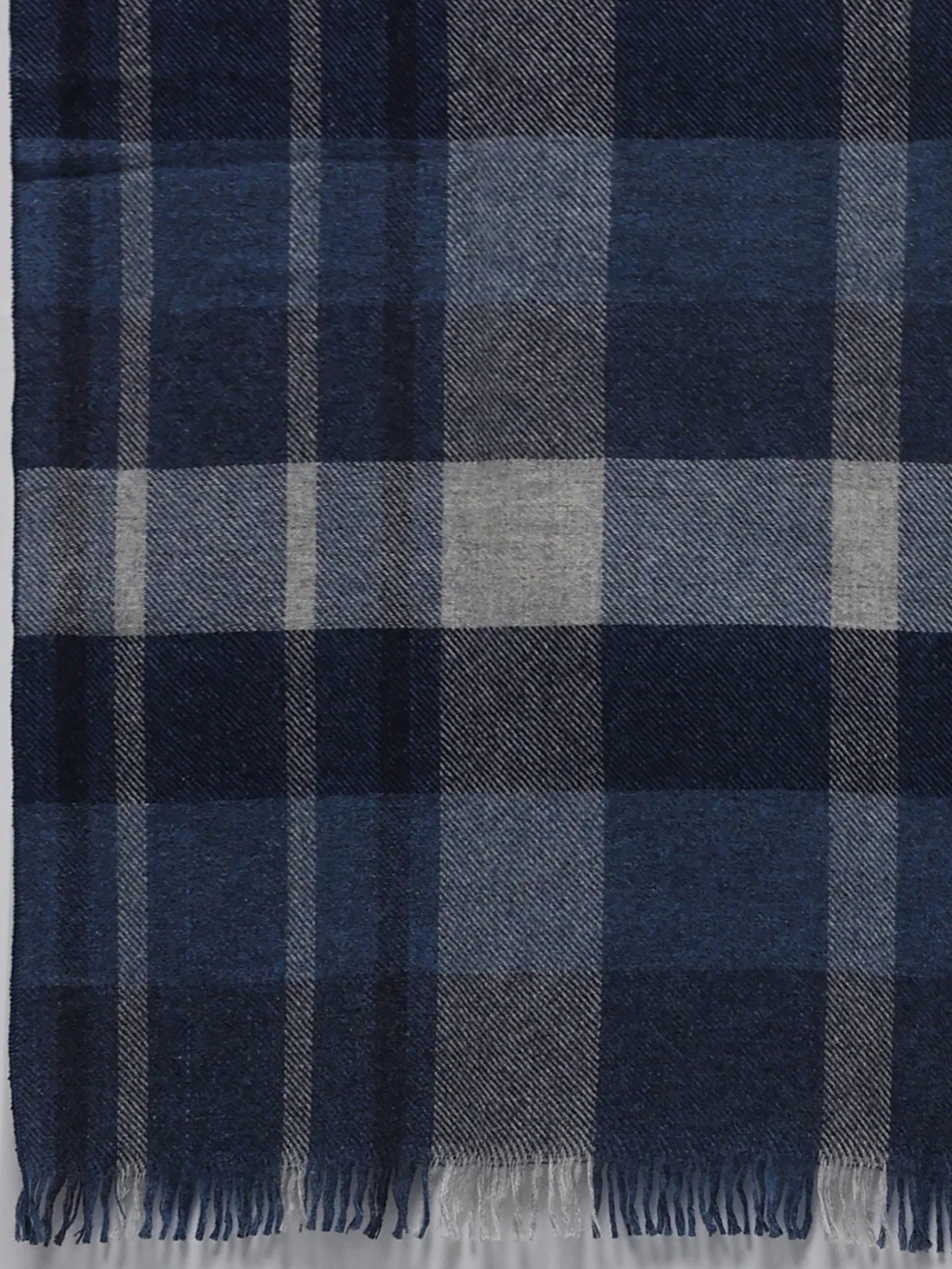 Men Blue Self Design Wool Blend Muffler - Image 7