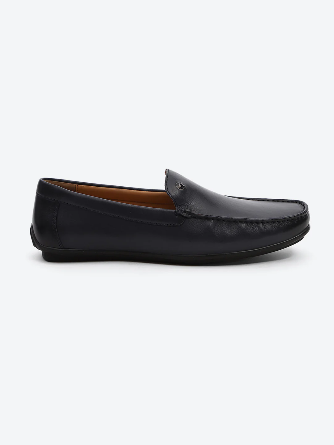 Men Dark Blue Slip on Genuine Leather Loafers - Image 5