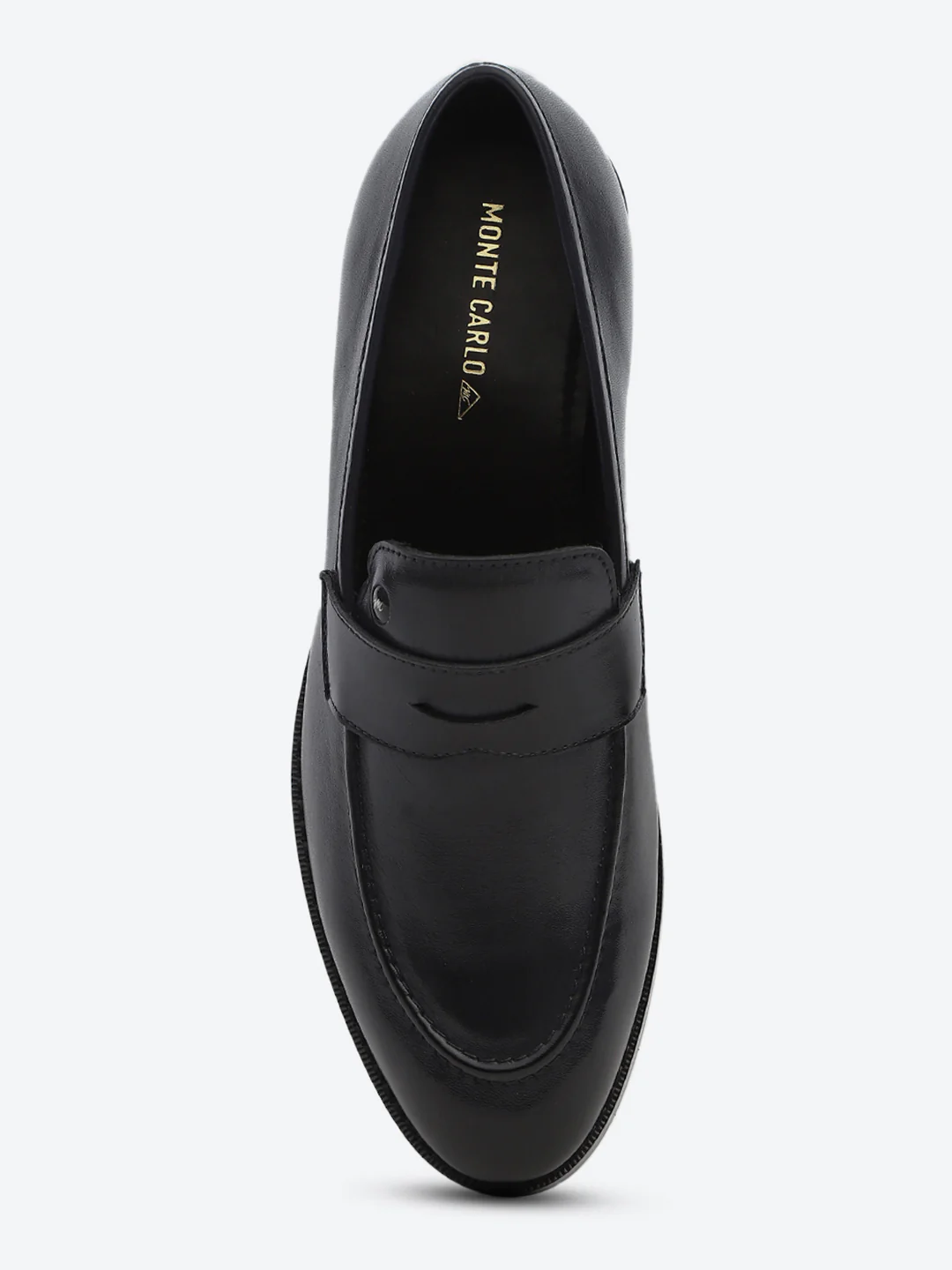 Men Dark Blue Slip on Leather Loafers - Image 6