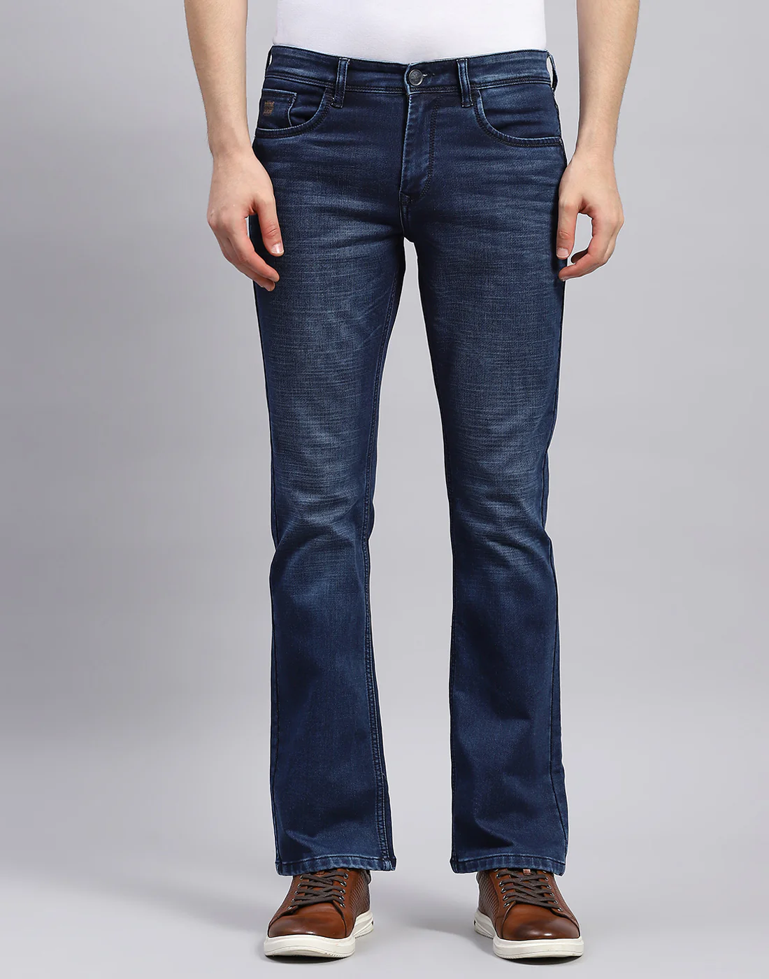 Men Blue Solid Bootcut Denim