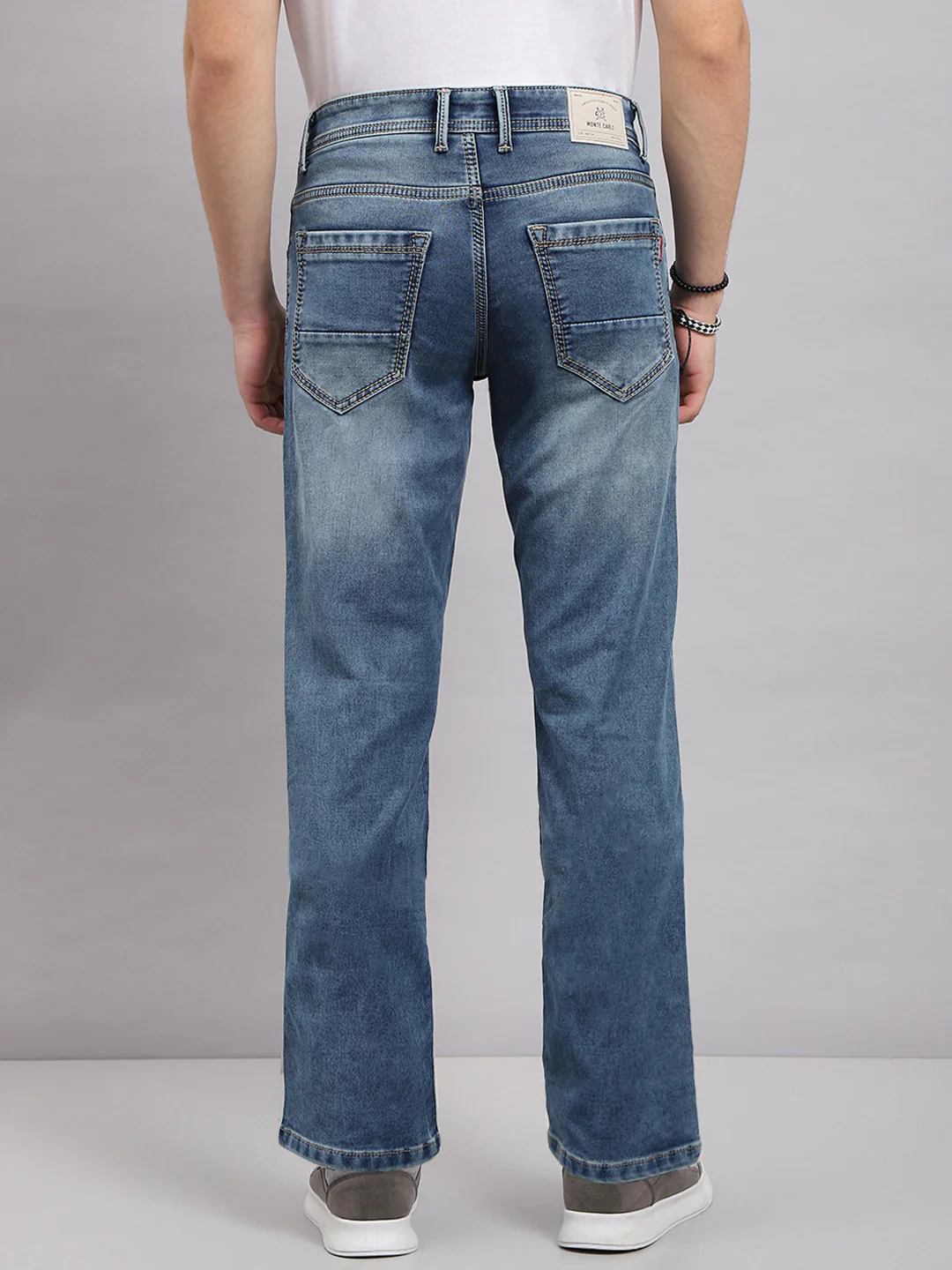 Men Blue Solid Bootcut Denim - Image 5