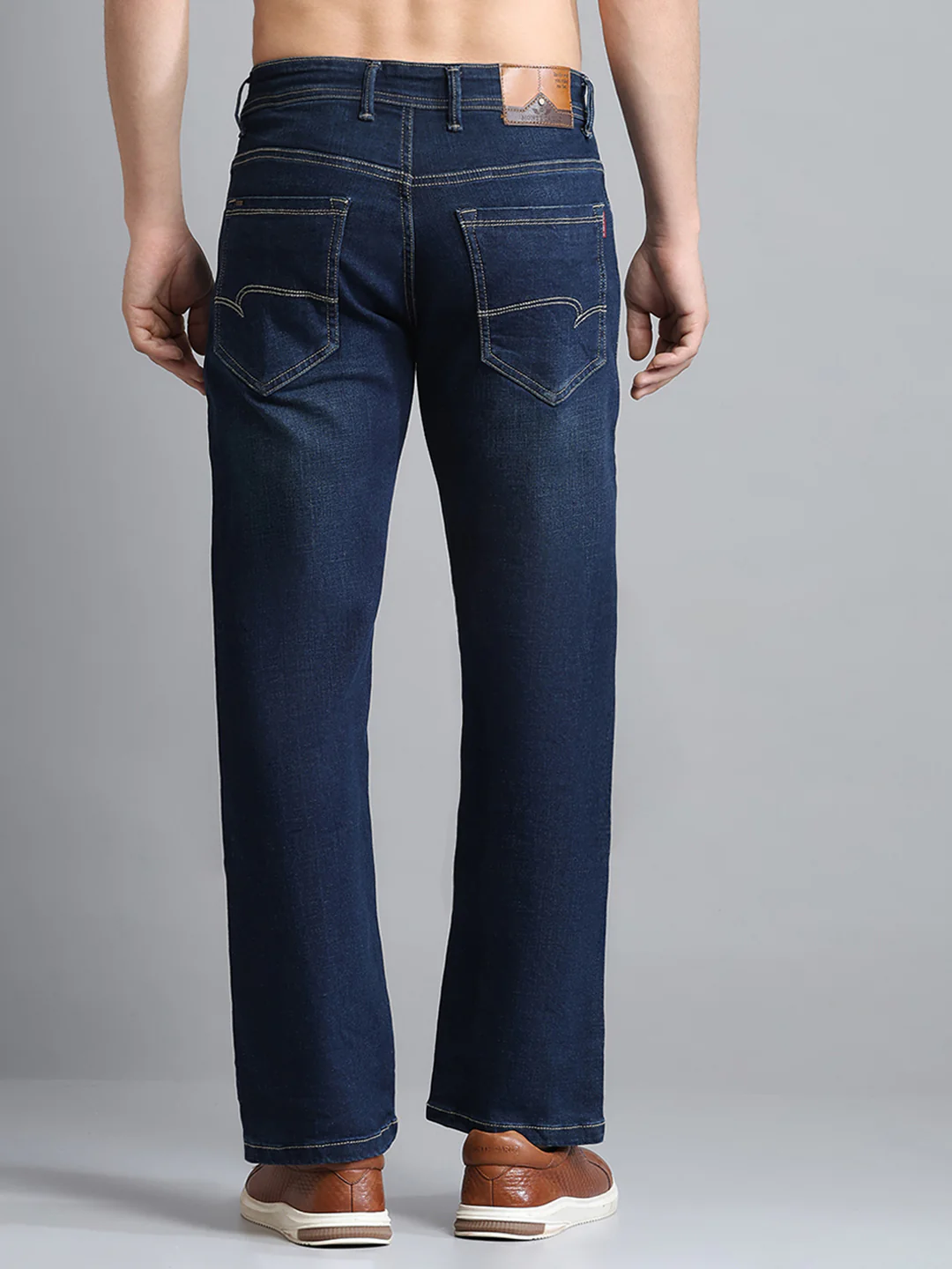 Men Blue Solid Bootcut Denim - Image 5