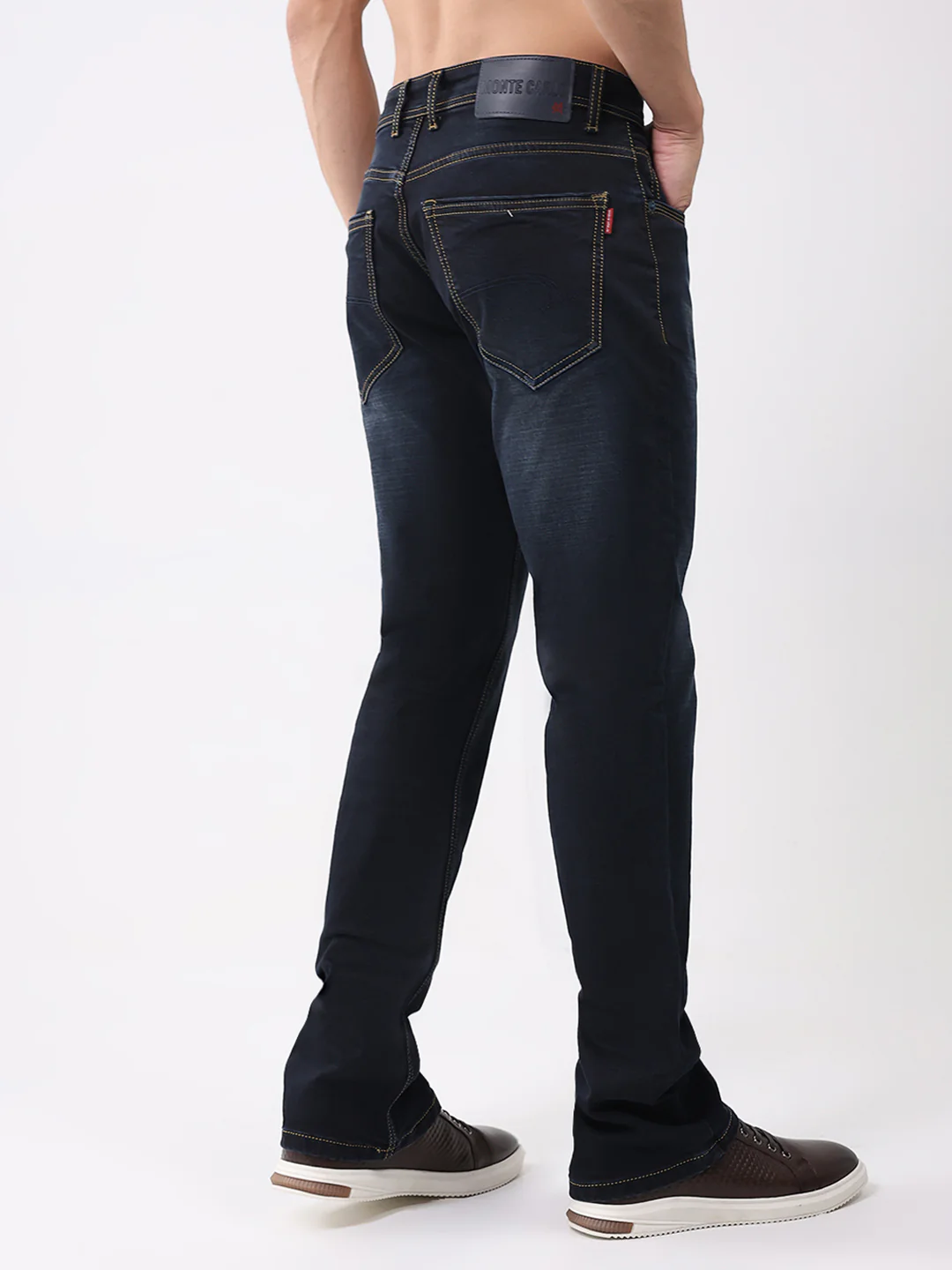 Men Blue Solid Bootcut Denim - Image 5