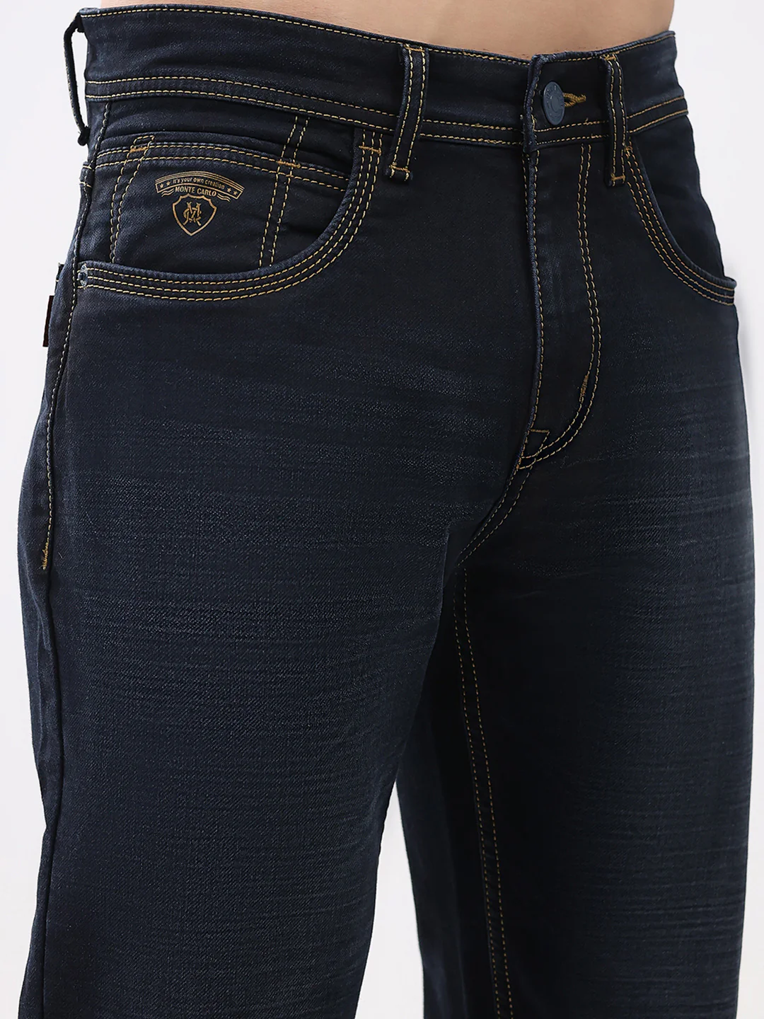 Men Blue Solid Bootcut Denim - Image 6