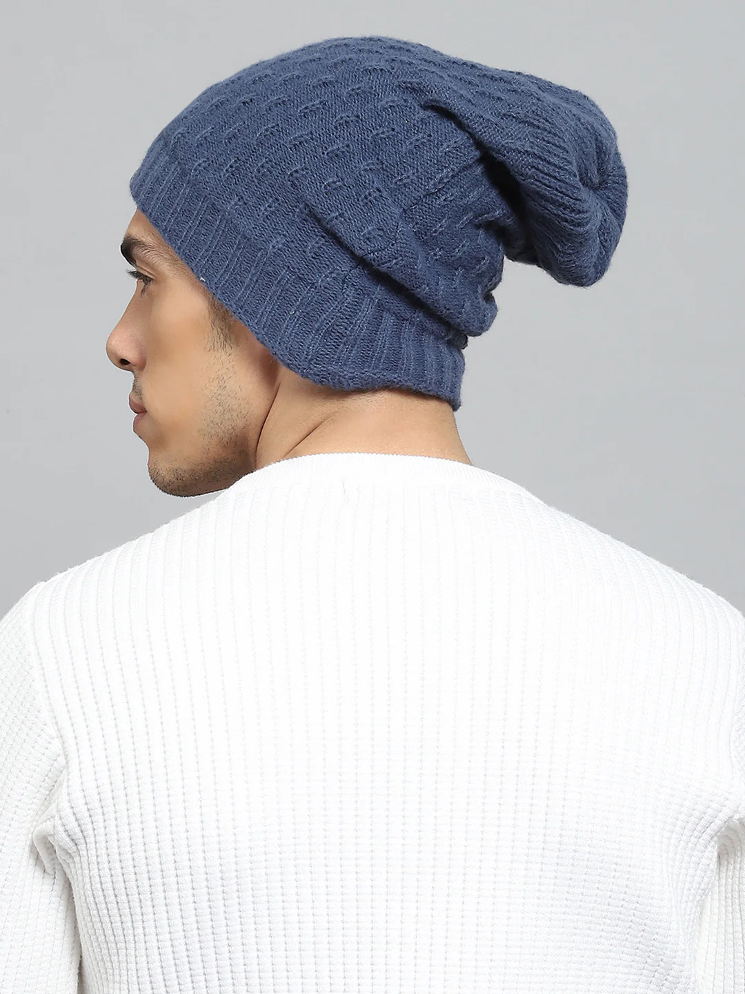 Men Blue Solid Cap - Image 5