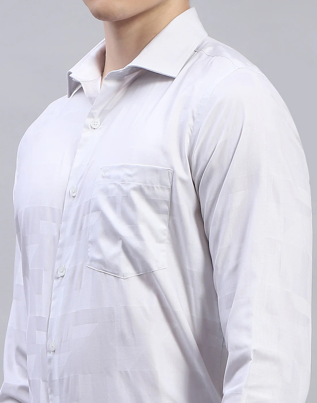 Men Blue Solid Collar Full Sleeve Shirt - Image 6
