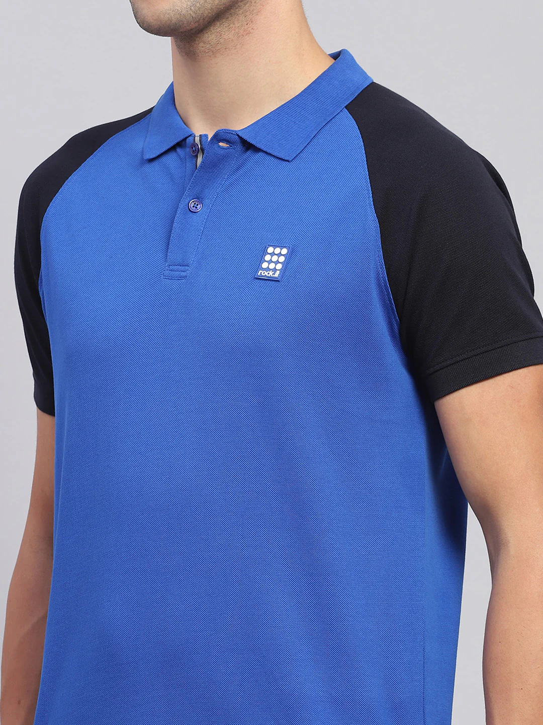 Rock.it Men Blue Solid Collar Half Sleeve T-Shirt - Image 6