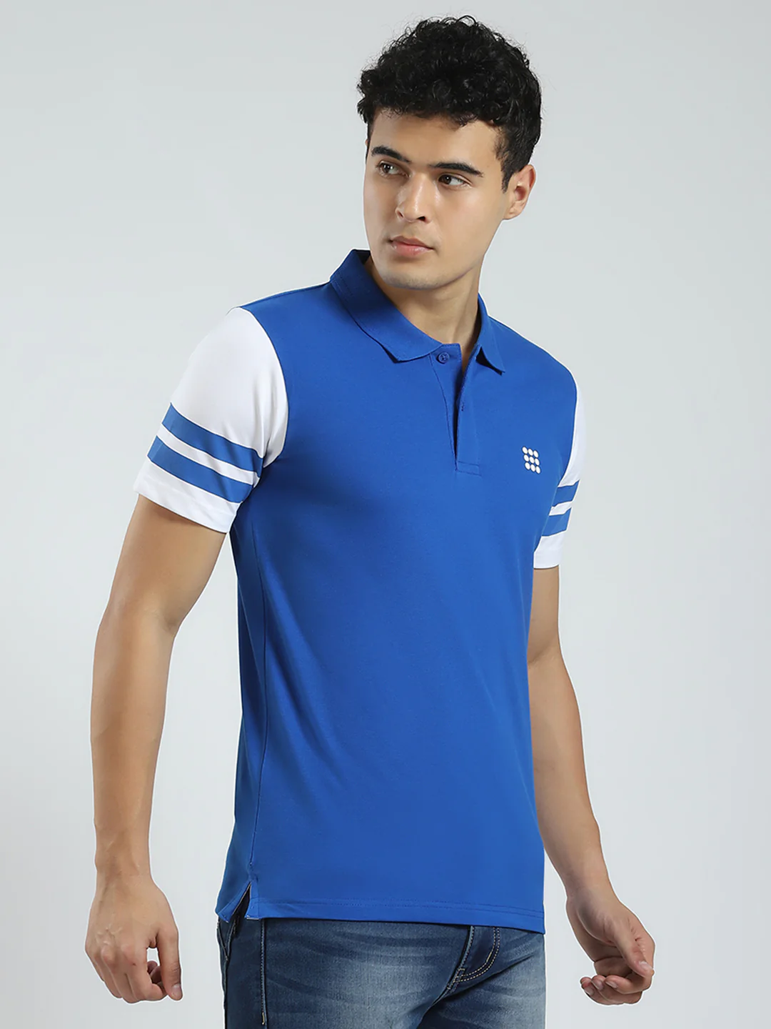 Rock.it Men Blue Solid Collar Half Sleeve T-Shirt - Image 4
