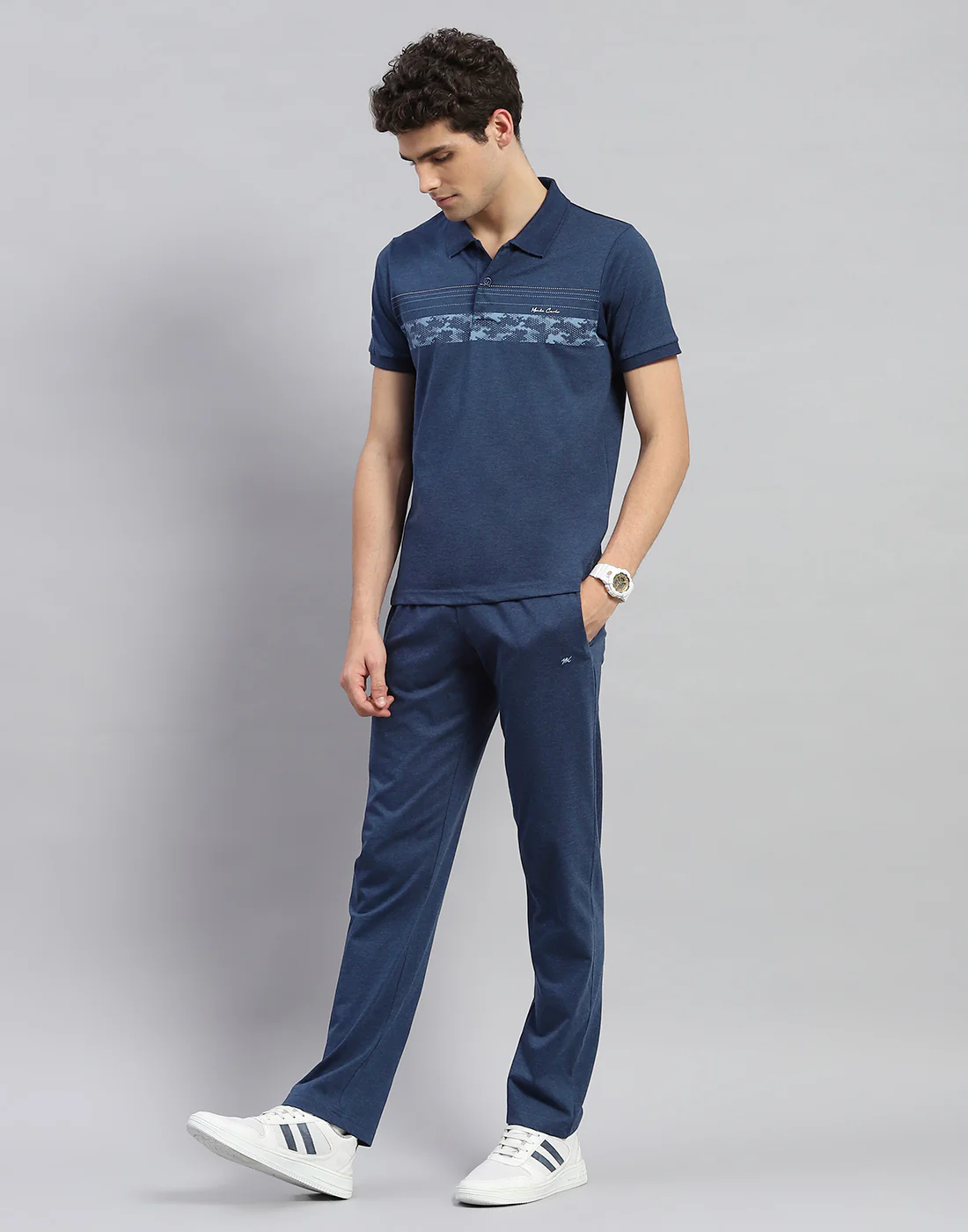 Men Blue Solid Half Sleeve Lower Set - Image 3