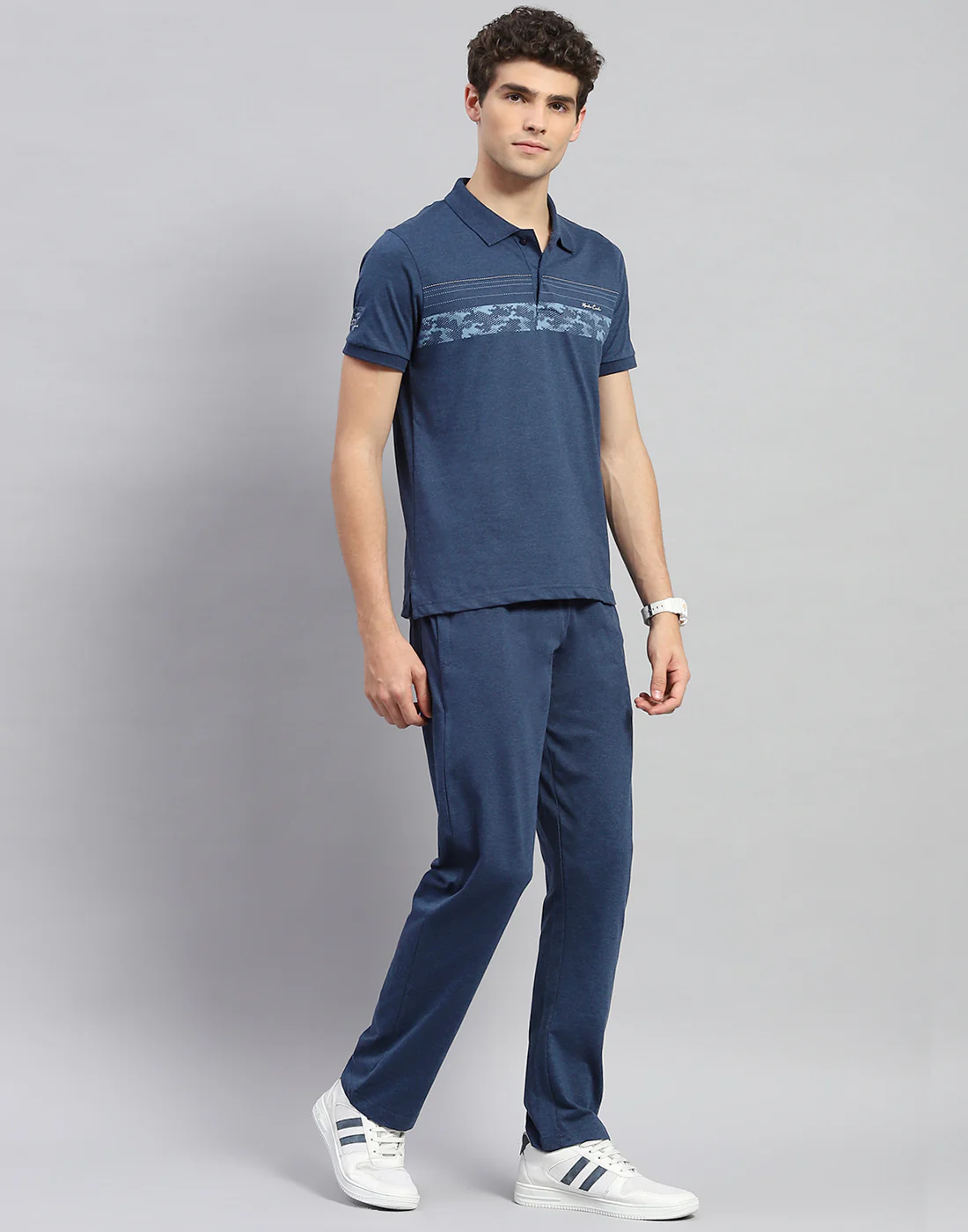 Men Blue Solid Half Sleeve Lower Set - Image 4