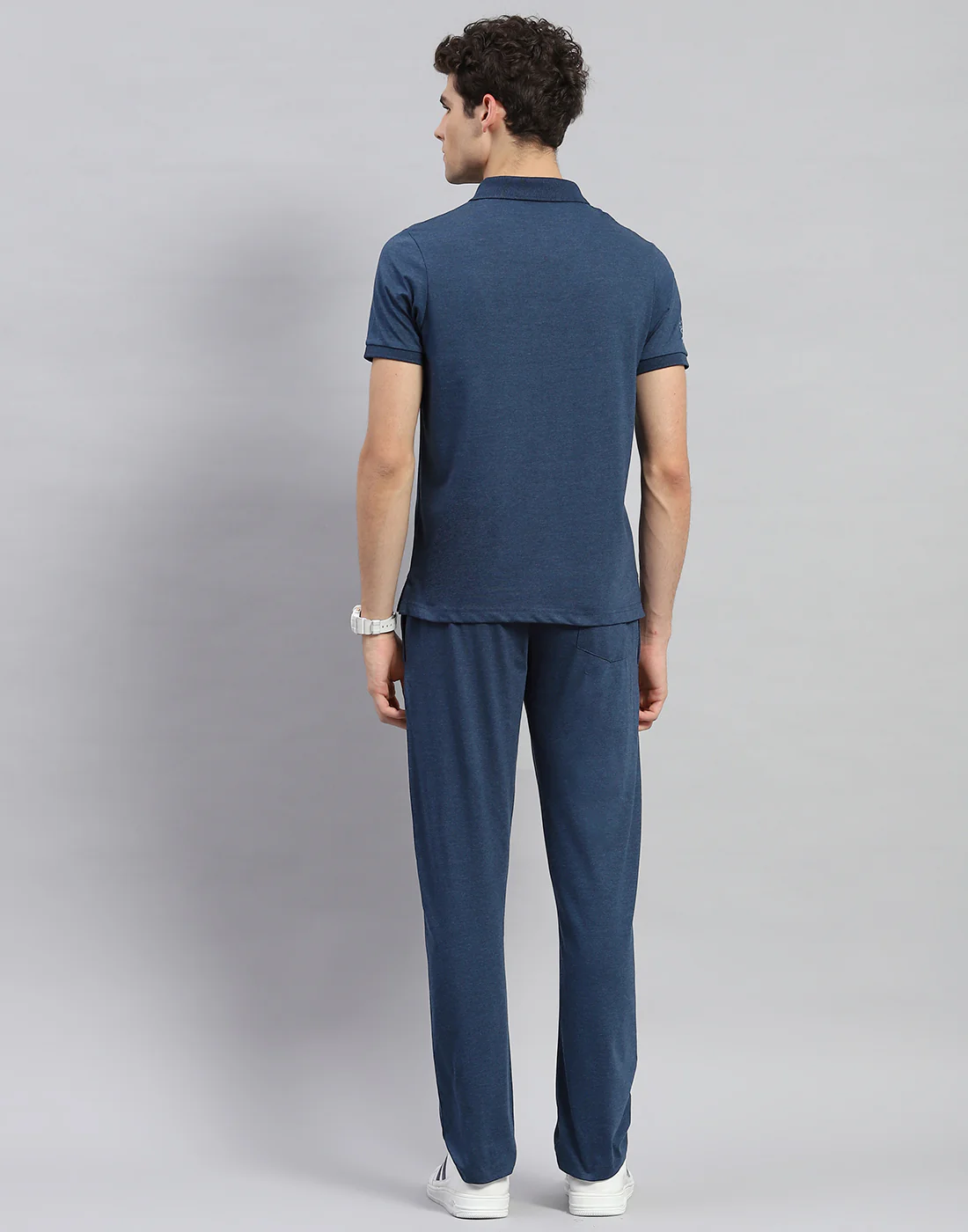 Men Blue Solid Half Sleeve Lower Set - Image 5