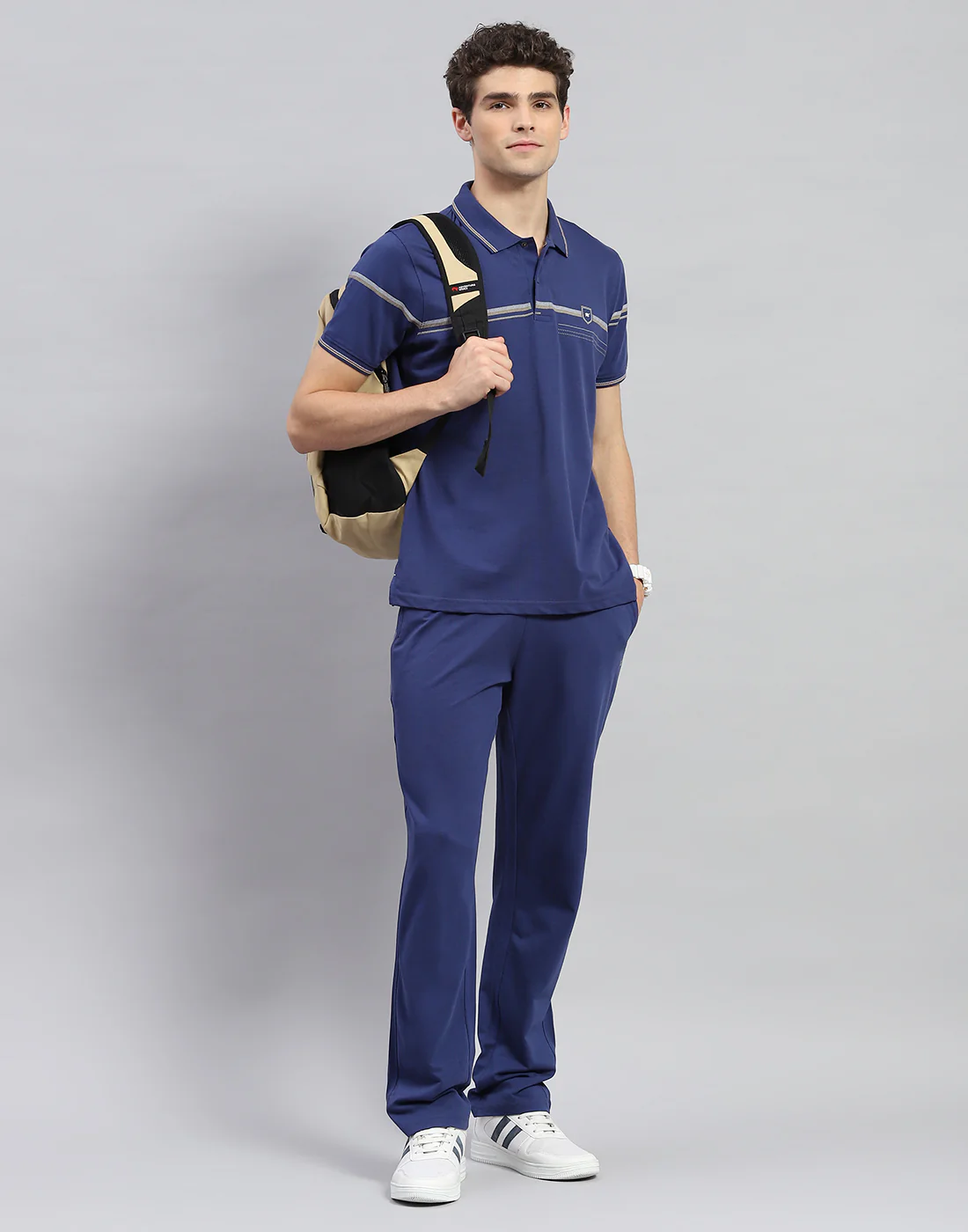 Men Blue Solid Half Sleeve Lower Set - Image 2