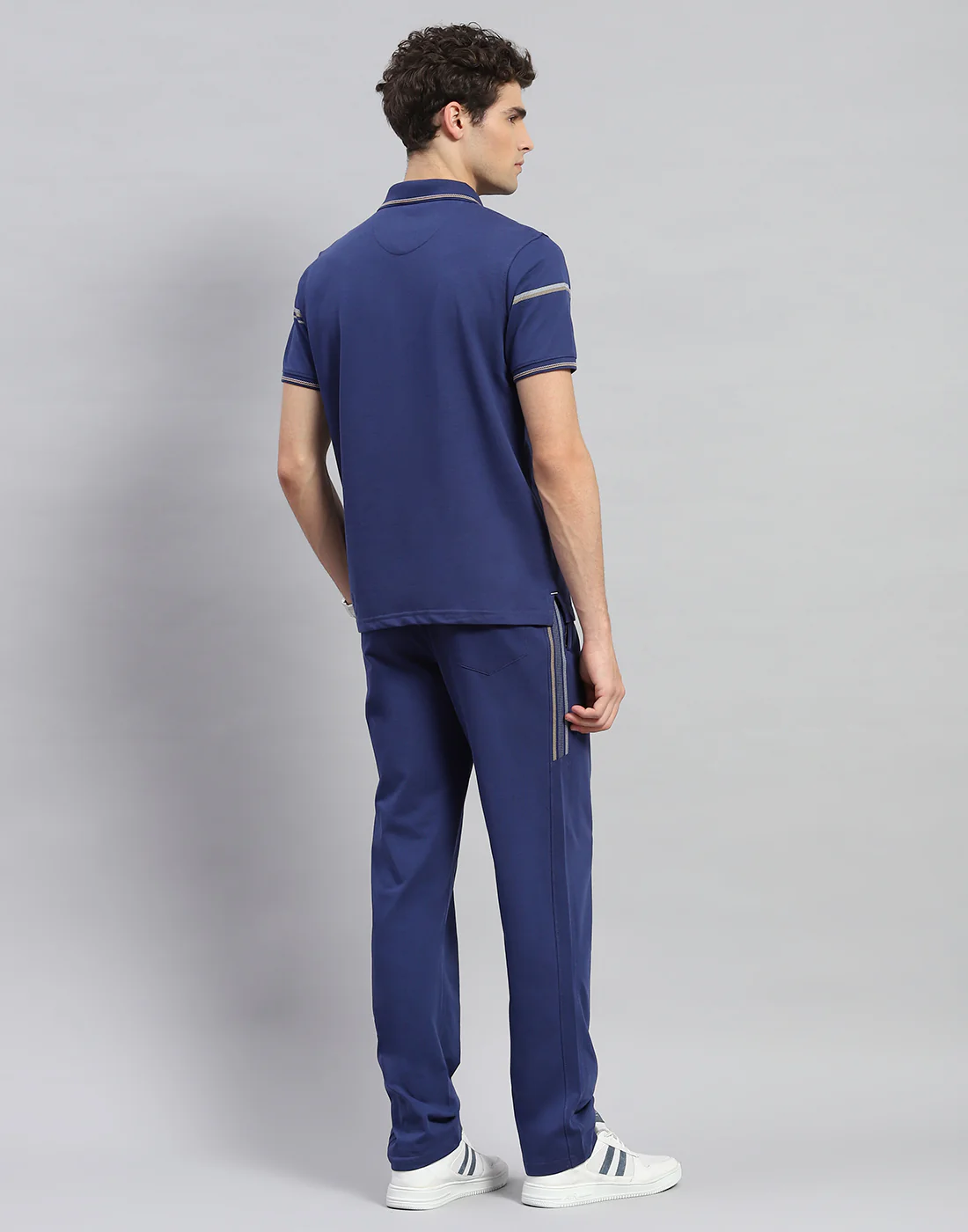 Men Blue Solid Half Sleeve Lower Set - Image 5