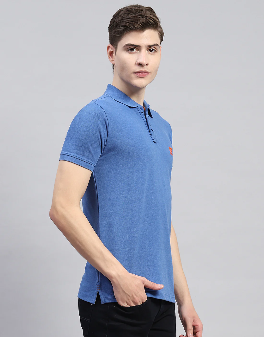 Rock.it Men Blue Solid Polo Collar Half Sleeve T-Shirt - Image 4