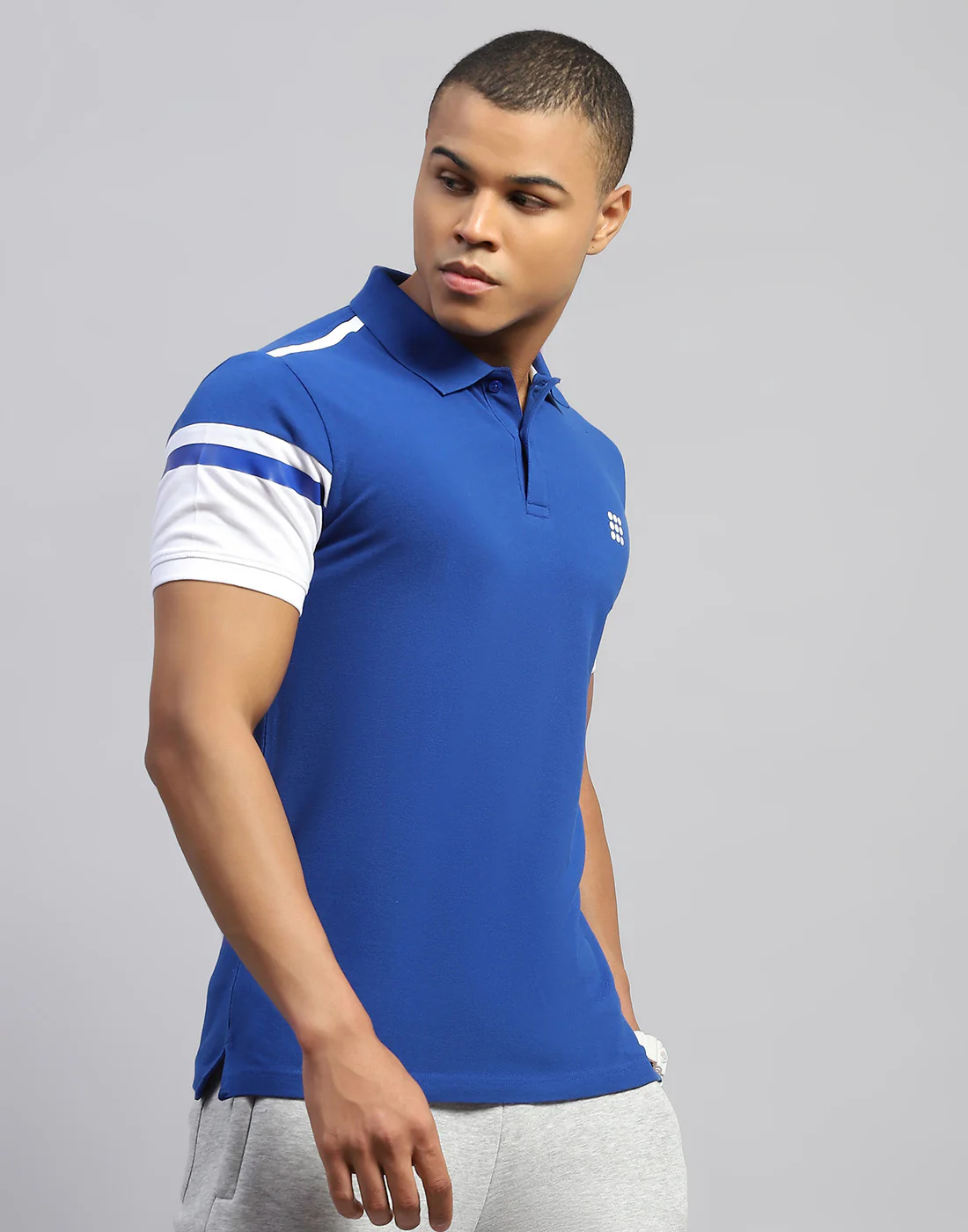 Rock.it Men Blue Solid Polo Collar Half Sleeve T-Shirt - Image 4