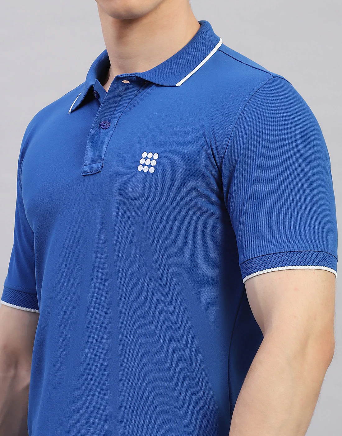Rock.it Men Blue Solid Polo Collar Half Sleeve T-Shirt - Image 7