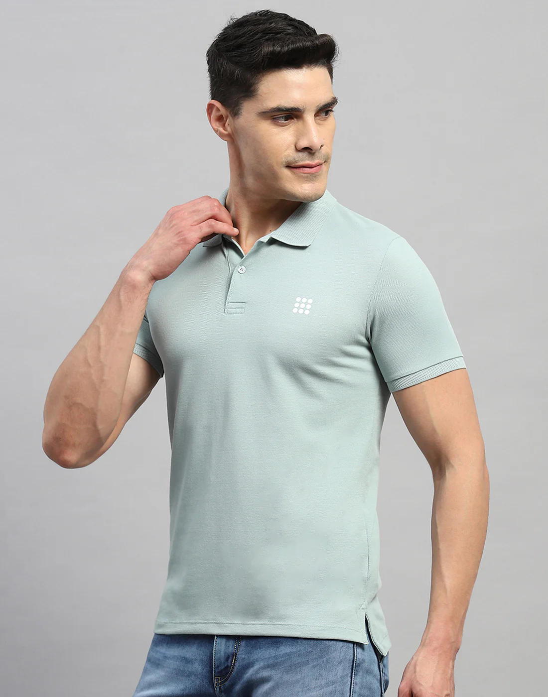 Rock.it Men Blue Solid Polo Collar Half Sleeve T-Shirt - Image 3