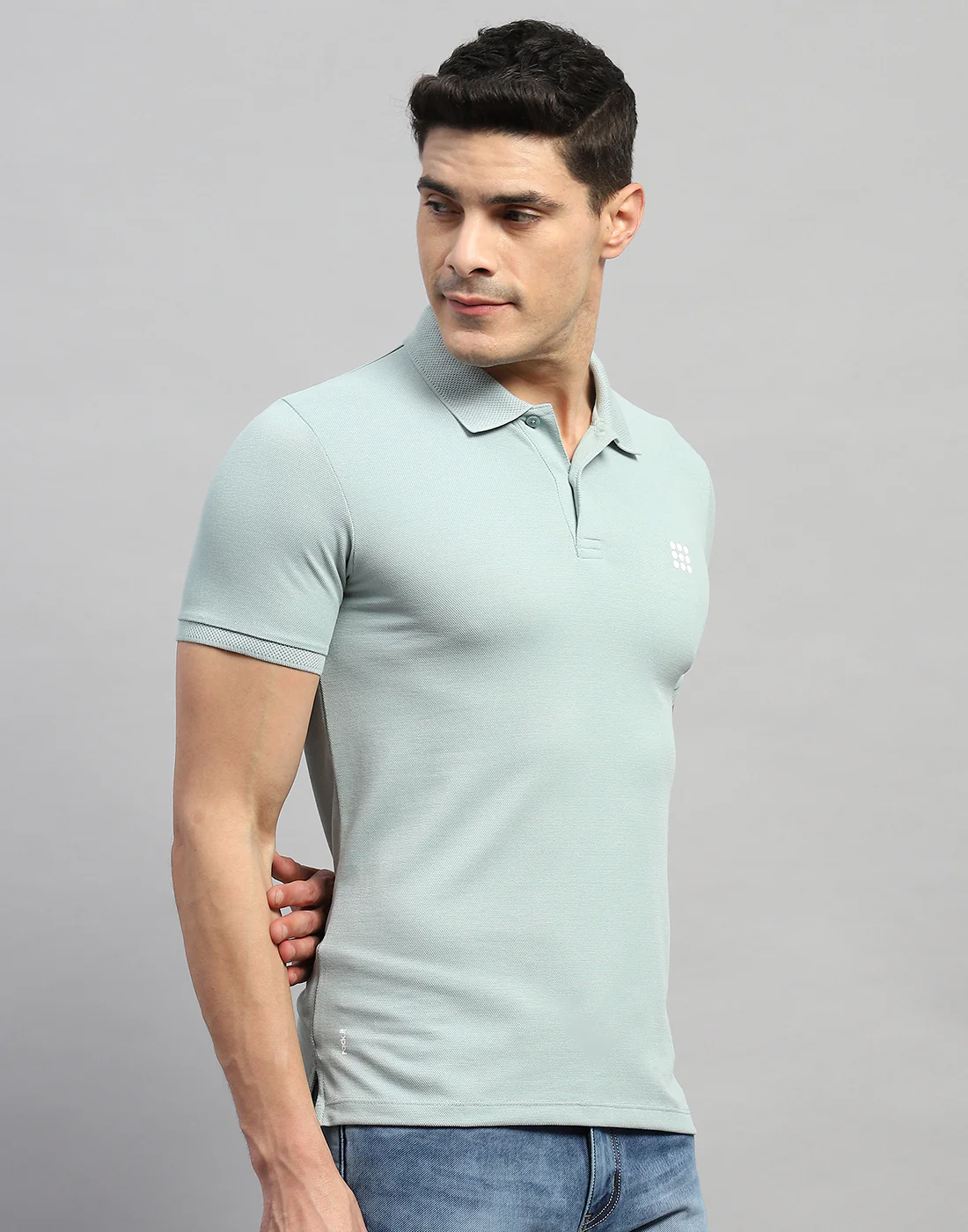 Rock.it Men Blue Solid Polo Collar Half Sleeve T-Shirt - Image 4