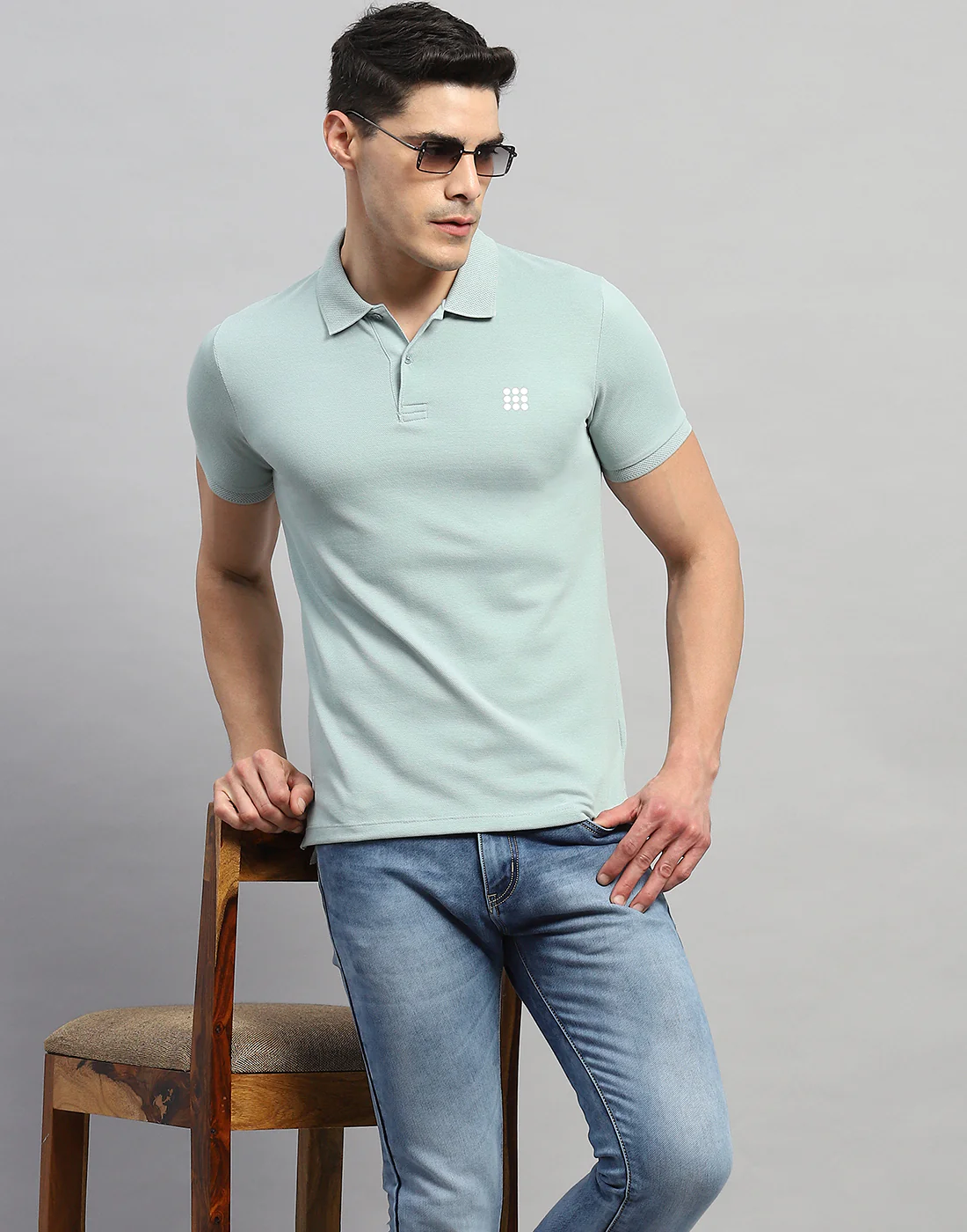 Rock.it Men Blue Solid Polo Collar Half Sleeve T-Shirt - Image 6