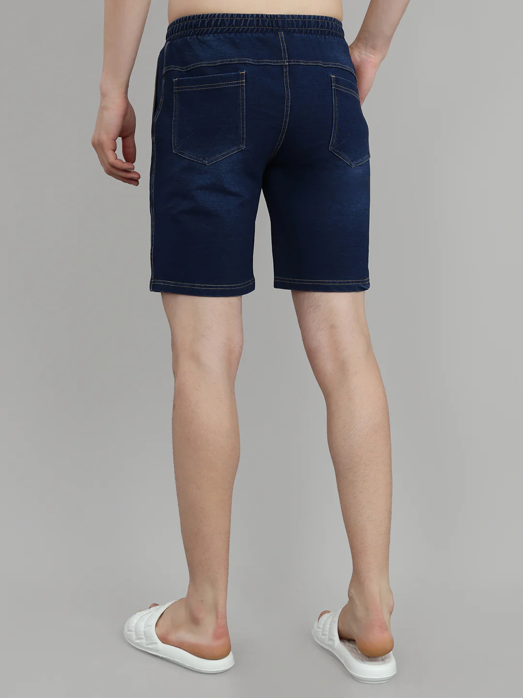 Men Blue Solid Regular Fit Bermuda - Image 5