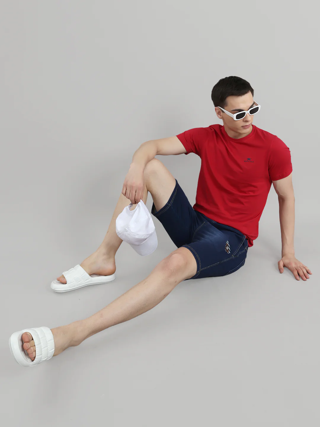 Men Blue Solid Regular Fit Bermuda - Image 6