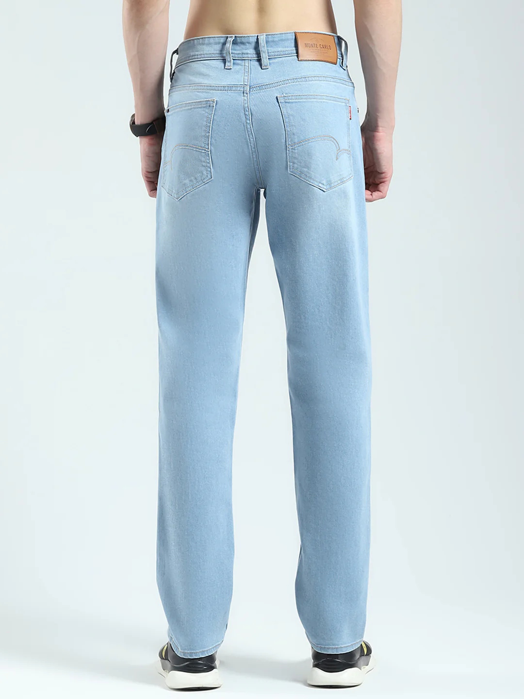 Men Blue Solid Straight Fit Denim - Image 5