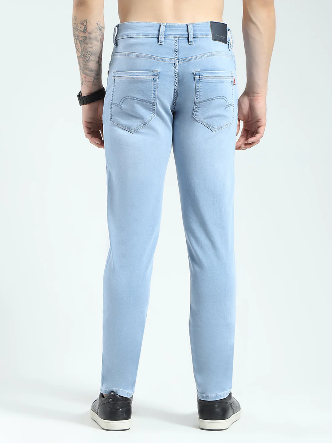 Men Blue Solid Skinny Fit Denim - Image 5