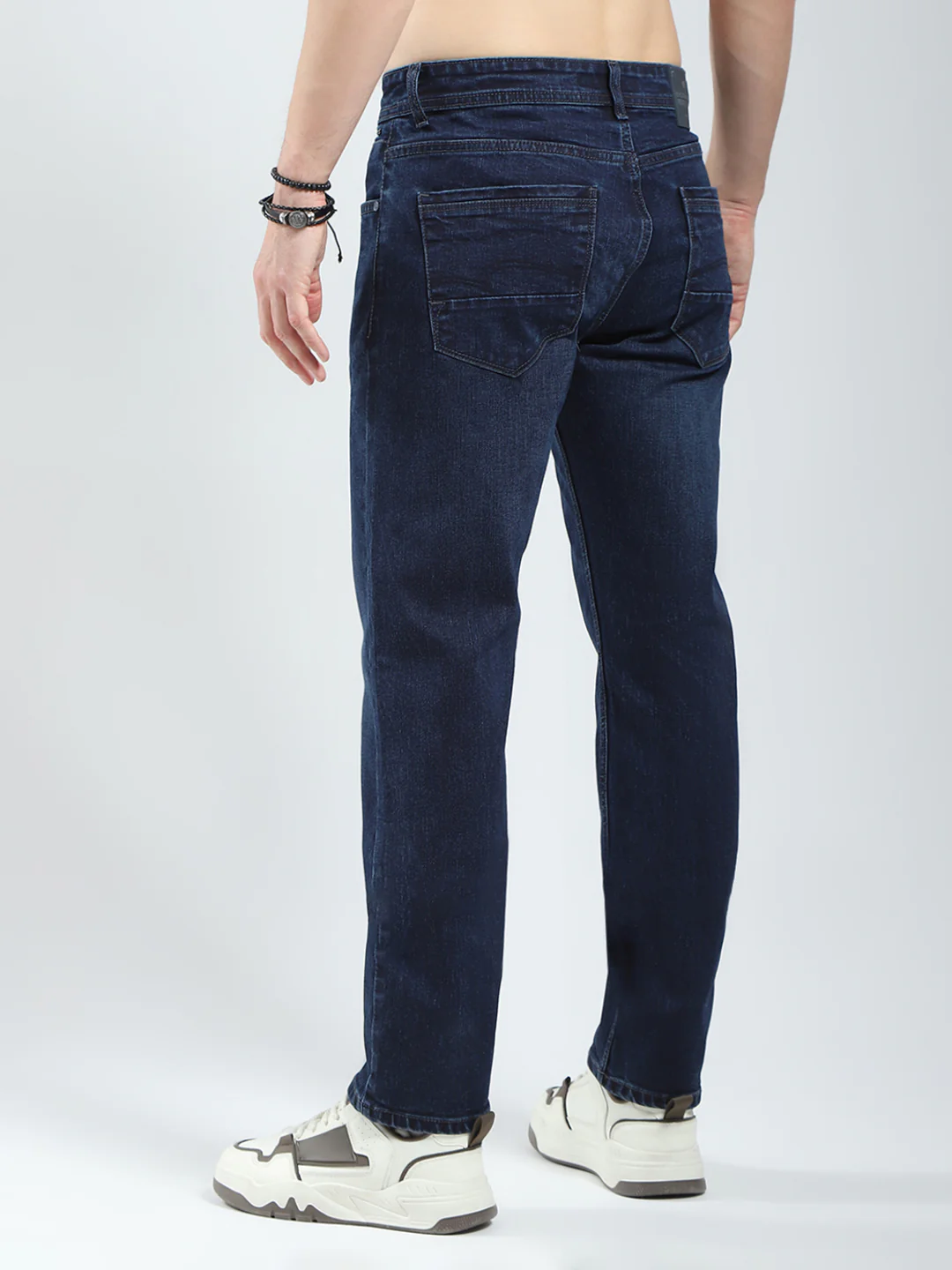 Men Blue Solid Straight Fit Denim - Image 5