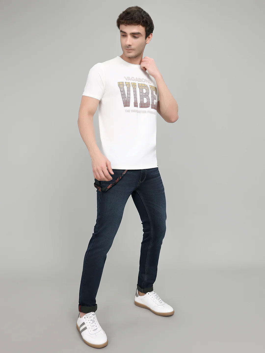 Men Blue Solid Regular Fit Denim - Image 5