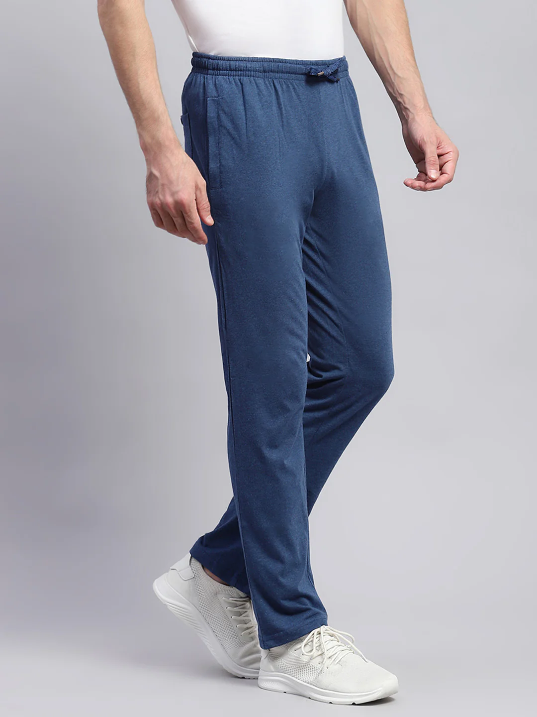 Men Blue Solid Regular Fit Lower - Image 4
