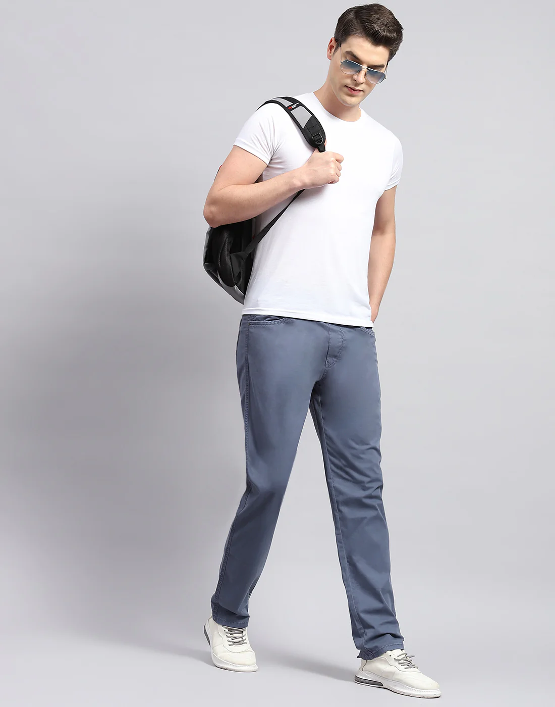 Men Blue Solid Regular Fit Lower - Image 2