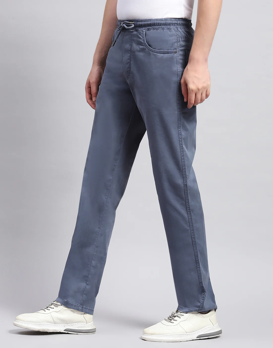 Men Blue Solid Regular Fit Lower - Image 3