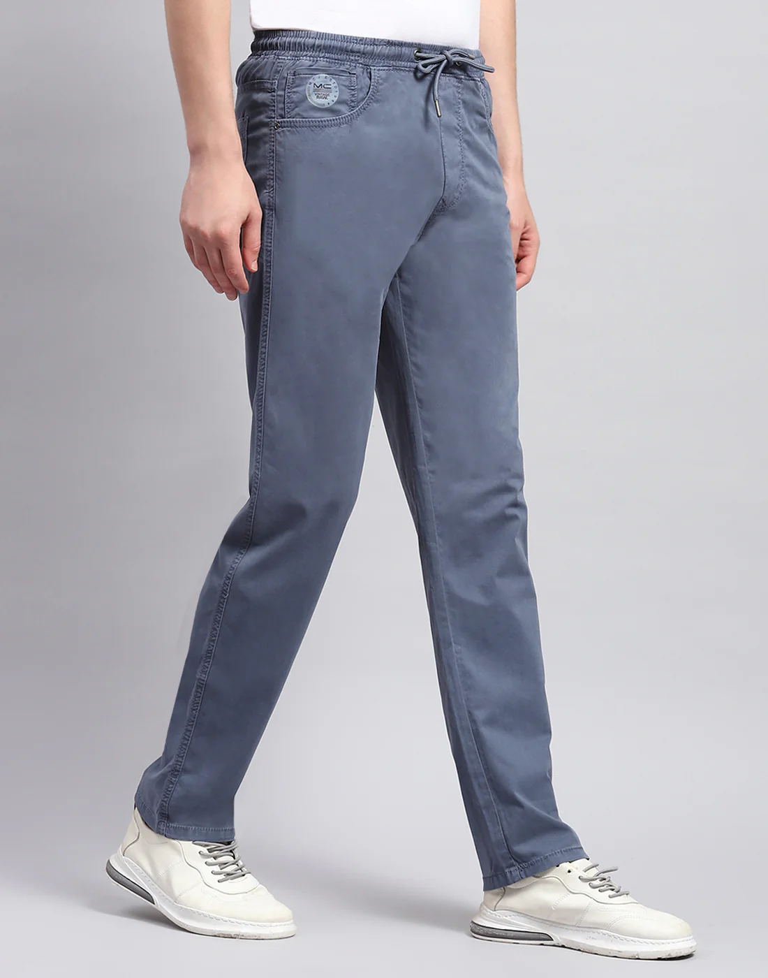 Men Blue Solid Regular Fit Lower - Image 4